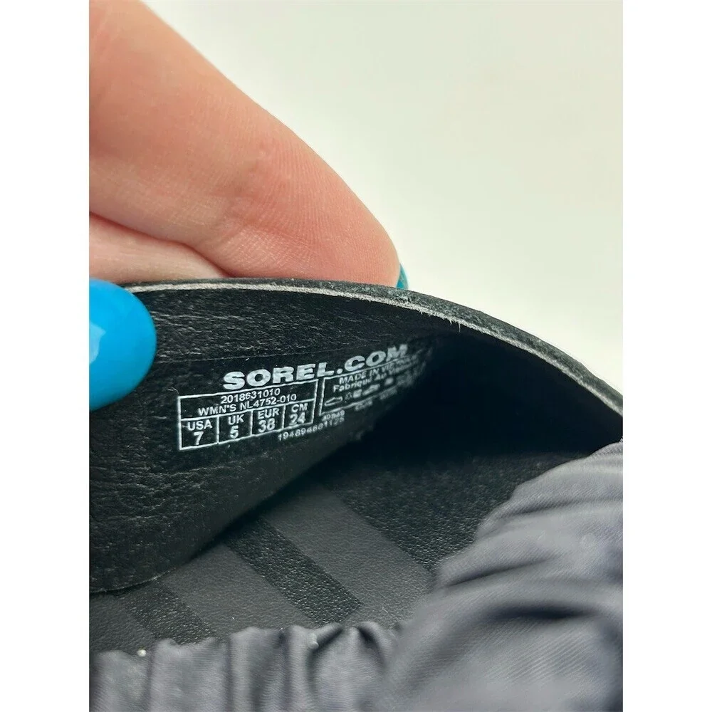 Sorel Ella II Sandals Womens Black Ruched Strappy Open Toe Ankle Strap Size 7